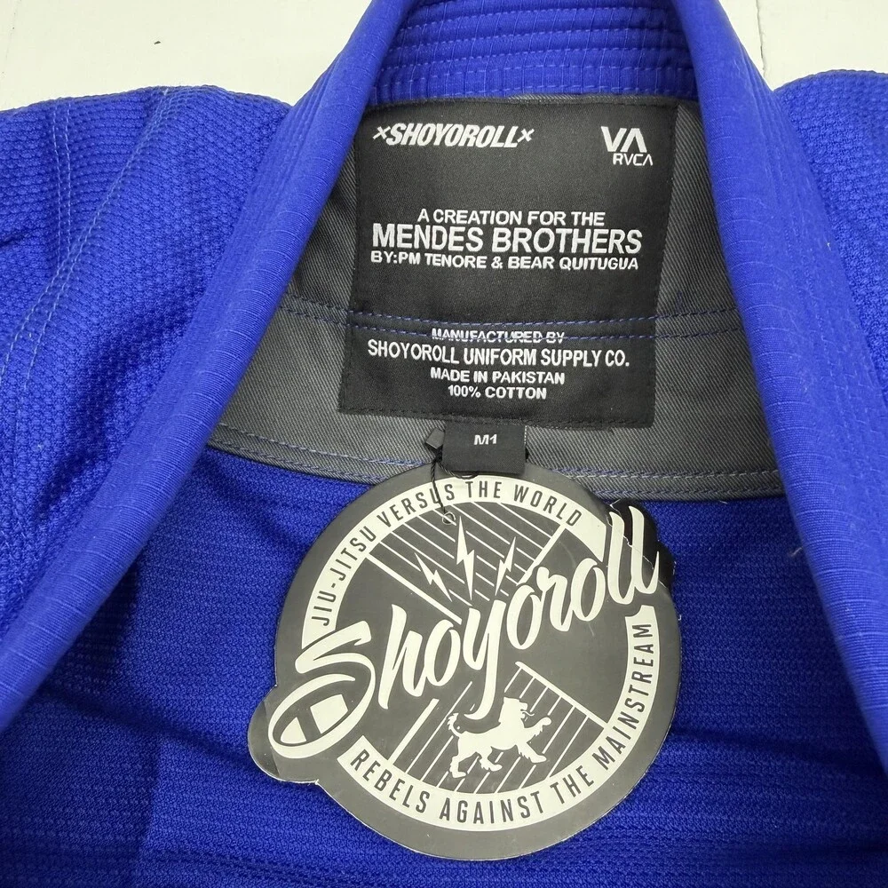 RVCA Shoyoroll BJJ Jiu Jitsu Gi Uniform Set Kids M1 Blue Jacket Pants Bag